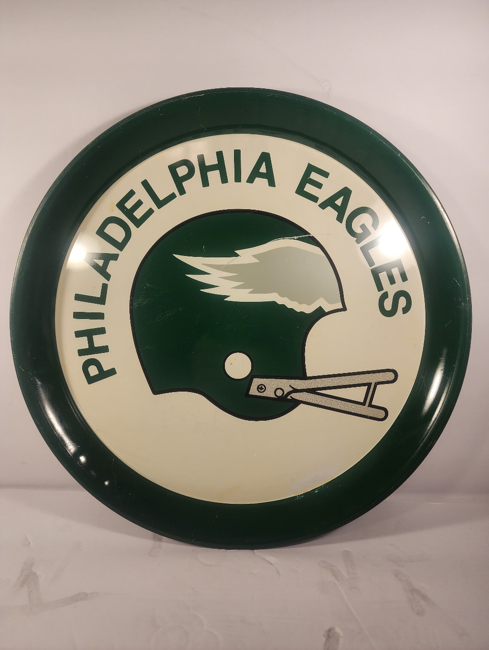 Vintage NFL 14” Round Metal Serving Tray Philadelphia Eagles